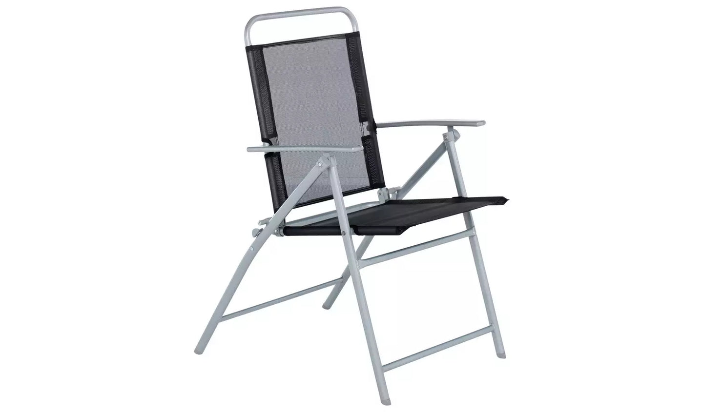 Atlantic 4 Seater Folding Metal Patio Set - Black